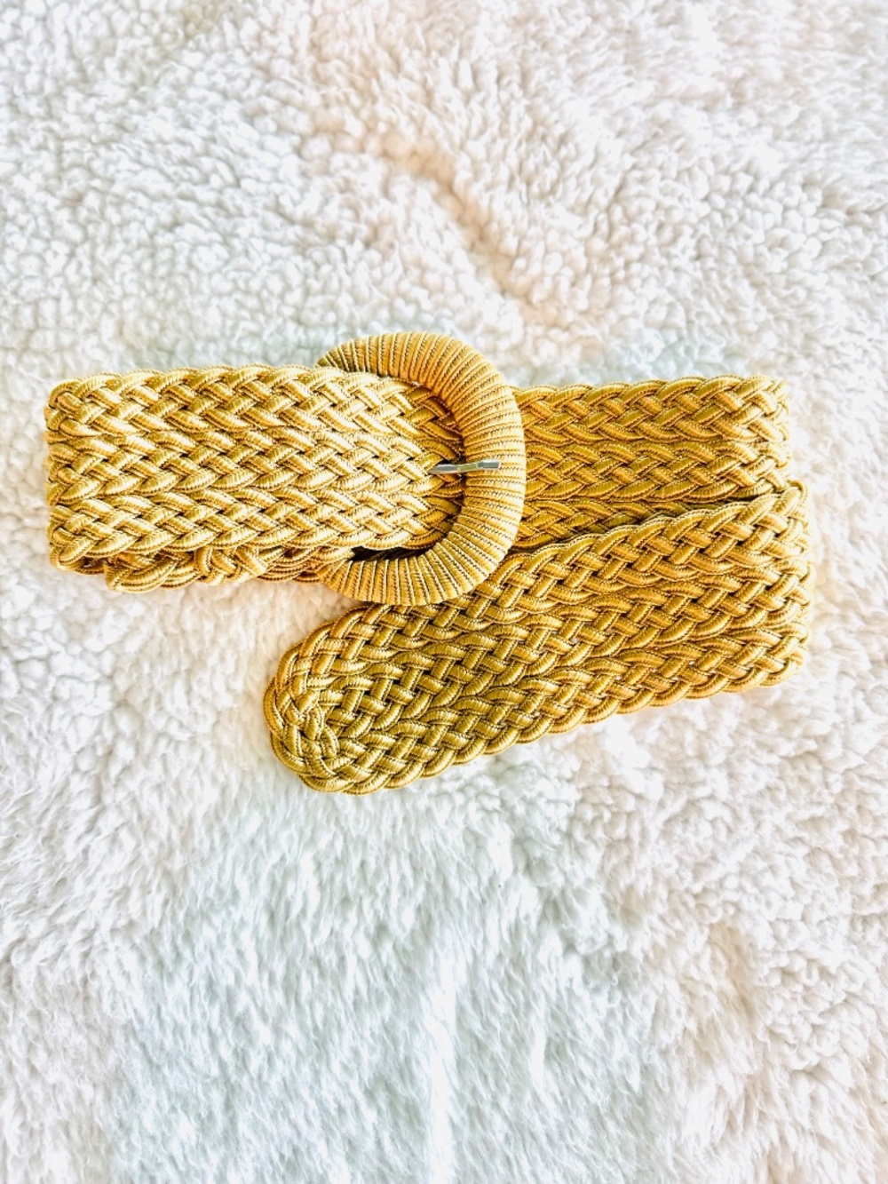 Vintage Collezione Belt New York Wide Rattan Rafia Straw Woven 37” Glam Boho USA - Picture 2 of 6